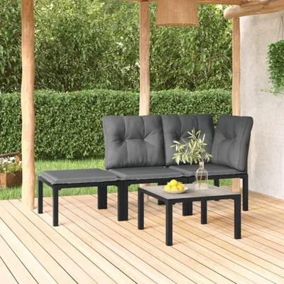 Produktbild von Gartenlounge-Set - Gartenmöbel aus Rattan - Lounge-Set - Garten-Sofaset - 4-teilig - Wetterbeständiges PE-Rattan