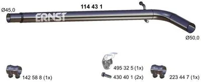 Produktbild von ERNST Abgasrohr Auspuffrohr für SKODA Fabia II Schrägheck (542) 114431