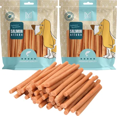 Produktbild von Mersjo Lachs-Kabanos 2x500g - Hundeleckerli Hundesnacks Omega-3 glutenfrei Belohnung für Hunde Naturfisch Fischsnack