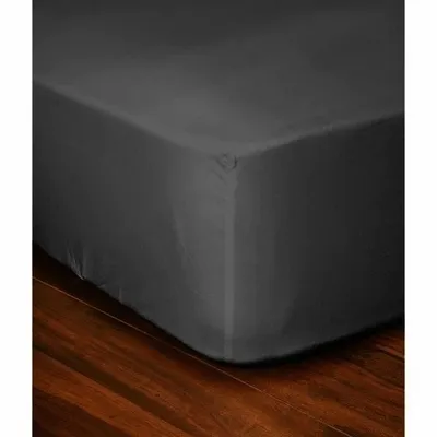 Produktbild von Spannbetttuch 100 % Baumwolle 90 x 190 x 30 cm dunkelgrau