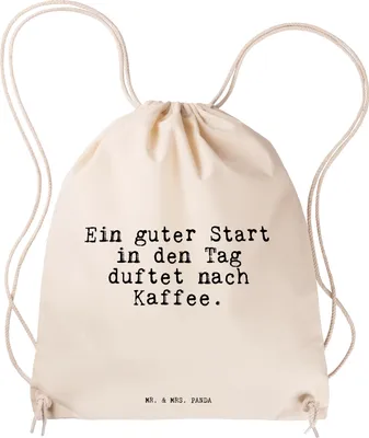 Produktbild von Mr. & Mrs. Panda Beutel Ein guter Start in... - Transparent - Geschenk, Spruch Sprüche Weisheiten Zitate Lustig Weisheit Worte, leichter rucksack, Freundin, Büro, wander