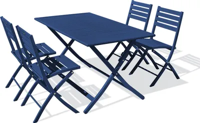 Image de Ensemble repas de jardin 4 places en aluminium