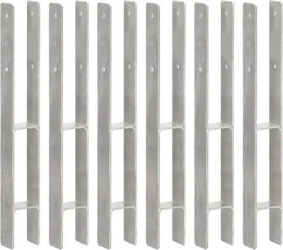 Obrázek produktu pro Plotové kotvy 6 ks stříbrné 7 x 6 x 60 cm pozinkovaná ocel