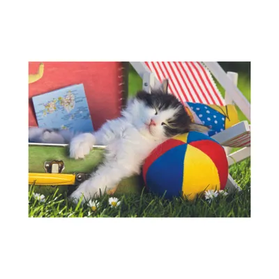 Produktbild von Dino Puzzle Kätzchen Nickerchen - 100 XXL Teile Tierpuzzle