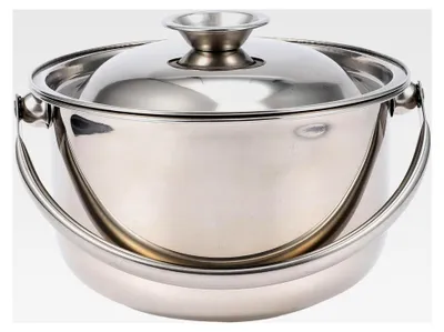 Produktbild von Edelstahltopf mit Deckel 16cm für Induktion, Gasherd geeignet, Kochtopf für Suppen und Nudelgerichte