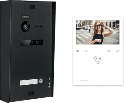 Produktbild von BALTER EVO Aufputz Schwarz 2-Draht BUS 4.3" Quick Monitor Türsprechanlage Set für 1 Familienhaus