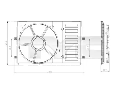 Obrázek produktu pro Držák, ventilátor chladiče TYC 837-0035-1