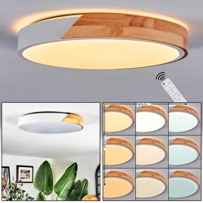 Produktbild von Canino Deckenlampe aus Metall/Holz/Kunststoff in Naturfarben/Weiß