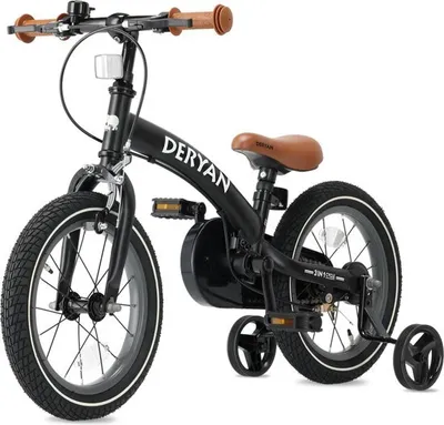 Produktbild von Deryan Luxe 14-Zoll-Kinderfahrrad - 3 in 1 - Balance Fahrrad - Schwarz