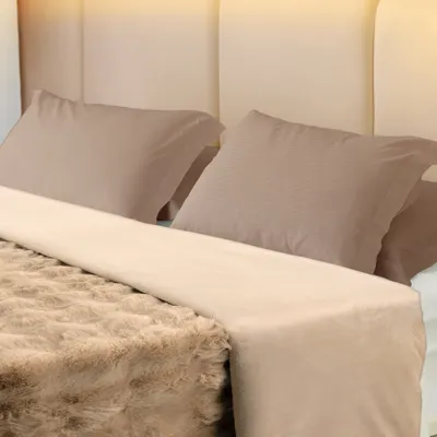 Produktbild von Deko Wohnzimmer Decke Kuscheldecke Tagesdecke Sofadecke Waschbar Schlafzimmer 200x240cm Beige