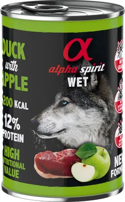 Zdjęcie produktu dla Alpha Spirit mokra karma dla psa kaczka/jabłko 400 g