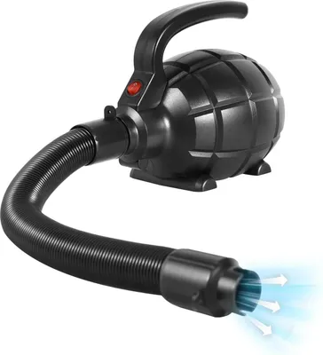 Image de Pompe à air - Gonfleur électrique haute pression - Moteur 600 W - Pression 17000 Pa - Prise UE 220 V - Avec 4 buses - Portable - Dimensions 17×12×15 cm - Noir