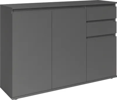 Image de Sideboard >Brest< 3 Türen, 2 Schübe, in anthrazit - 119x84x35cm (BxHxT)