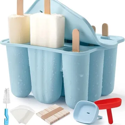 Produktbild von Eisformen für Eis am Stiel - Silikonformen BPA-frei, zum Selbermachen von Wassereis, Popsicle-Formen für Kinder, Erwachsene und Baby