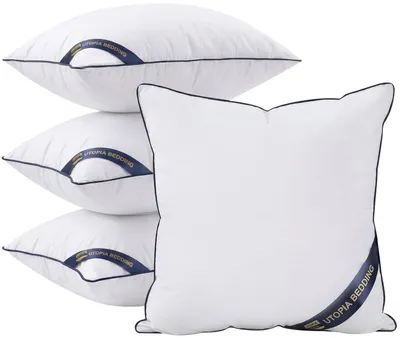 Sierkussens 50×50 cm, 4er-Set, Mikrofaser, Polyester, Weiß