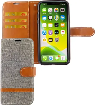 Produktbild von Apple iPhone 11 Pro Max Handy Hülle Schutz-Tasche Case Cover Kartenfach Etui Wallet Grau