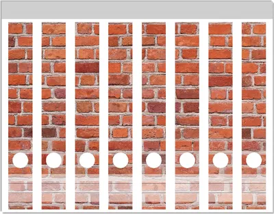 Produktbild von Wallario Ordnerrücken Sticker, selbstklebend für schmale Ordner, 8 Stück, Motiv Rote Ziegelsteinwand - Backsteine