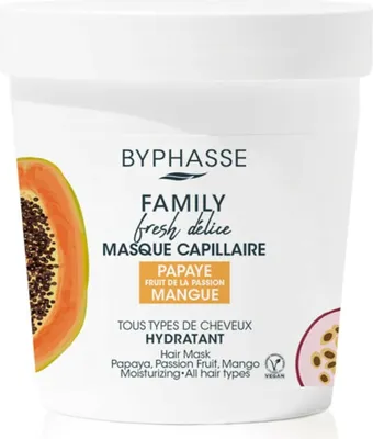 Obrázek produktu pro Byphasse Maska do wszystkich rodzajów włosów Papaya & Passion Fruit & Mango, 250ml