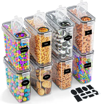 Produktbild von Vorratsdose PP, 8.tlg Vorratsdosen Set, Aufbewahrungsbox mit Deckel, Aufbewahrungsbox Küche, für Müsli, Cornflakes