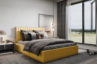 Produktbild von Kaiser Möbel Polsterbett 180x200 mit bettkasten und Öffnung öffnen SYLT Gelb