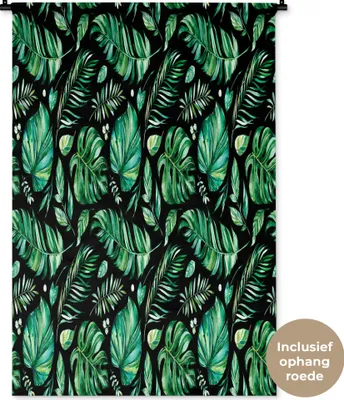 Produktbild von MuchoWow® Wandteppich Wandbehang Vintage - Blätter - Pflanzen 90x135 cm Tapisserie Dekoration Wandtuch - Baumwolle - Wandskulptur