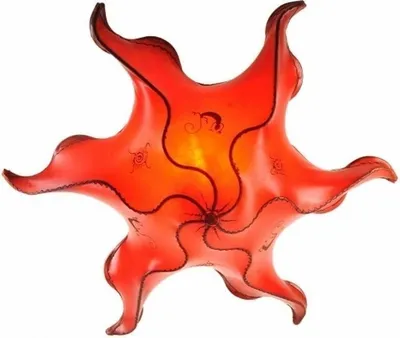 Image de Lampe orientale Plafonnier Lampe à suspendre Plafonnier marocain Lampe en cuir STERN Gecko 63 cm, rouge