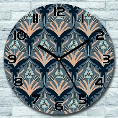 Produktbild von Wanduhr aus Glas Rund fi 30 Vintage Blüten gold Quarz Deko Schlafzimmer Büro