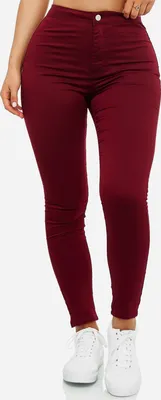 Produktbild von Elara Damen Jeans High Waist Slim Fit JS710-13 Wine 40 (L)