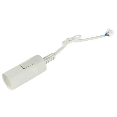 Produktbild von E14 Bau-Renovierungslampenfassung mit 20cm Kabel, weiß