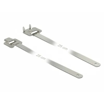 Produktbild von Delock Edelstahlkabelbinder wiederverwendbar mit Faltverschluss L 250 x B 10 mm 10 Stück