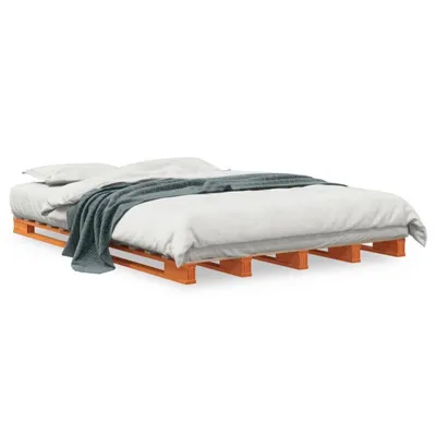Produktbild von vidaXL Palettenbett Wachsbraun 140x200 cm Massivholz Kiefer
