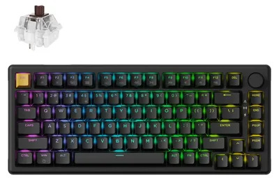 Produktbild von Keychron J2 QMK Kabellose Mechanische Tastatur RGB Hot-Swap für Mac Windows Linux -  Schwarz Keychron Super Brown