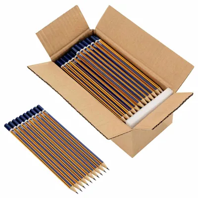 Obrázek produktu pro vidaXL HB tužky Ø 0,7 x 18 cm modré a žluté z masivního topolového dřeva