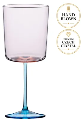 Immagine prodotto di Bicchieri per vino rosso Edge, realizzati a mano in cristallo boemo, modello rosalin, capacità 440 ml, confezione da 2 pezzi