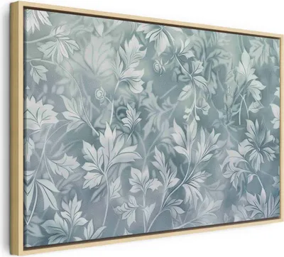 Produktbild von Italienischer Leinwand Leinwandbild - Ornaments in Worn Muted Turquoises: Delicate Plant Pattern 60x40 cm Muster f-H-10014-b-a
