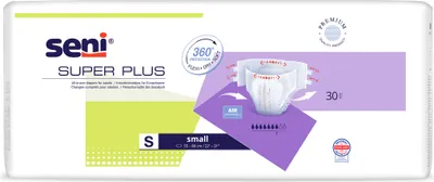 Produktbild von Seni Plus Inkontinenzwindeln, Größe S, 30er Packung - Hoher Tragekomfort und Sicherheit für Erwachsene