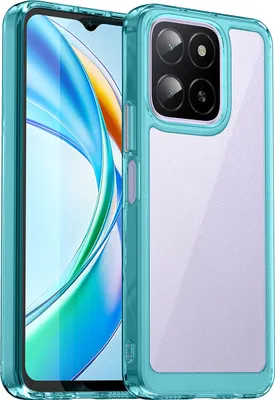 Image de Etui pour Honor X6A transparent, antichoc étui de protection en silicone TPU bleu ciel