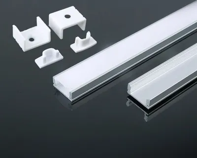 Produktbild von 2m Aluprofile Alu Schiene Leiste Profil LED Kanal Deckenanbringung für LED Strip Profil mit Milchglas Abdeckung Profil A