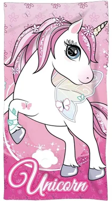 Imagen del producto de Toalla de playa unicornio rosa 140x70 cm