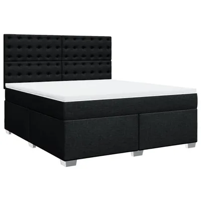 Produktbild von Boxspringbett mit Matratze Schwarz 180x200 cm Stoff