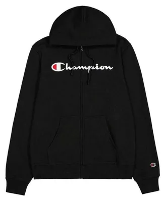 Produktbild von Champion - Hoodie mit durchgehendem Reißverschluss für Herren, Ärmel mit Markenschriftzug PP8613 (S) (Schwarz)