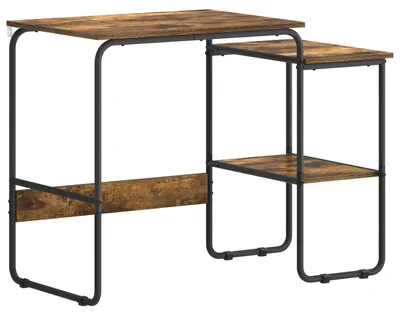 Immagine prodotto di Scrivania con spazio contenitivo in legno effetto noce, dimensioni 100 x 50 x 75 cm