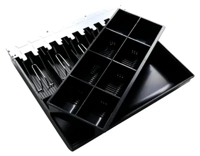 Produktbild von Geldeinsatz für Kassenschublade, Geldscheinfach, Verstellbare Fächer, Federbelasteter Mechanismus, Austauschbarer Einsatz
