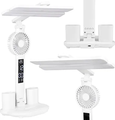 Produktbild von MasterLED Schreibtischlampe Summer LED 3000-6000K CCT Weiß – Dimmbare Tischlampe mit Touch-Steuerung, USB-C, und integriertem Lüfter - Büro, Lesen
