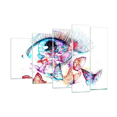 Produktbild von Bilder auf glas - Auge Butterflys Fantasie Fantasie - 150x100cm - Glasbilder - Wandbilder - Kunstdruck - Wanddekoration aus Glas - Glas Bilder - Wandbild auf Glas - GEG150x100-3096