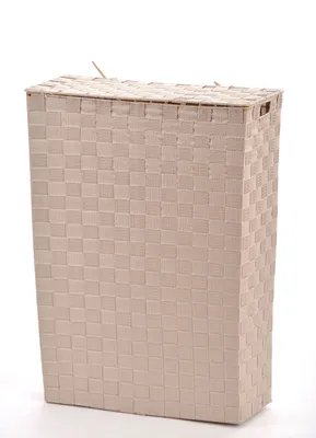 Produktbild von lycce Wäschekorb, Beige, Stoff geflochten, 39x52x17 cm (31 L), Nischen-Design, Klappbarer Deckel, 2 Griffe