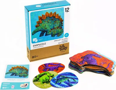 Image de Muduko | Ekopuzzle Dinozaur - 12 paires - Apprentissage créatif - Respect de l'environnement