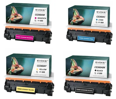 Produktbild von Evoke kompatibler Toner für HP 647A 648A CE260A CE261A CE262A CE263A 4x CMYK:Schwarz,Cyan,Gelb,Magenta 41500 Seiten Color LaserJet Enterprise CP4025dn CP4025n CP4525dn CP4525n CP4525xh; MFP CM4540