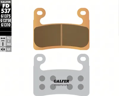 Image de Jeu de plaquettes de frein Galfer 2x FD537G1375 métal fritté SPORT avant