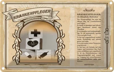 Produktbild von vianmo Blechschild 12x18 cm Krankenpfleger Beruf Arbeit